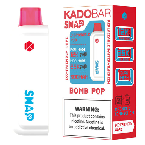 Kado Bar Snap 5% 25K Puffs Disposable Pod (Addon Battery Not Included)